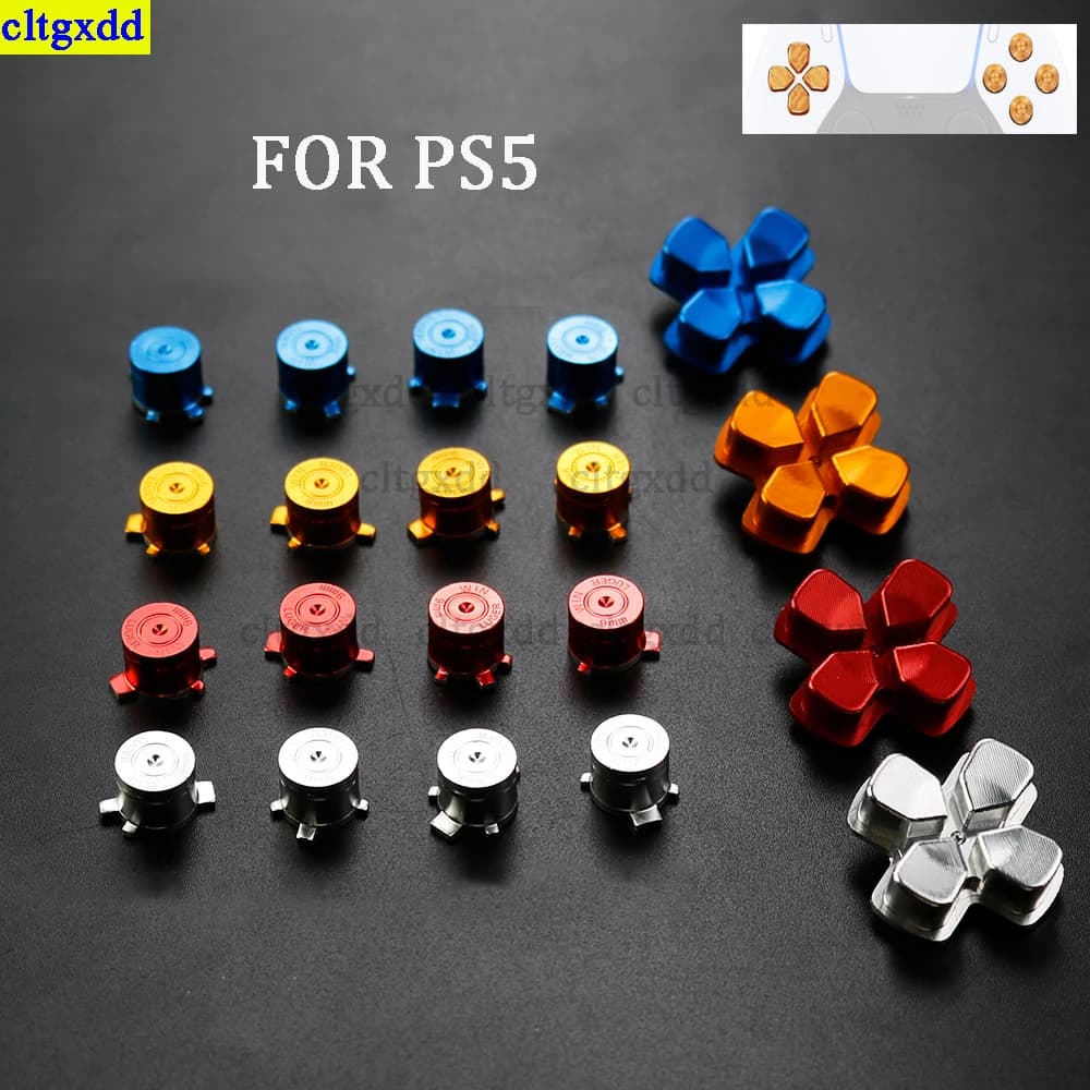Cltgxdd 1 set controller per scheda di gioco PS5 metal ABXY bullet head button cross direction alluminio simulazione stick controller di gioco