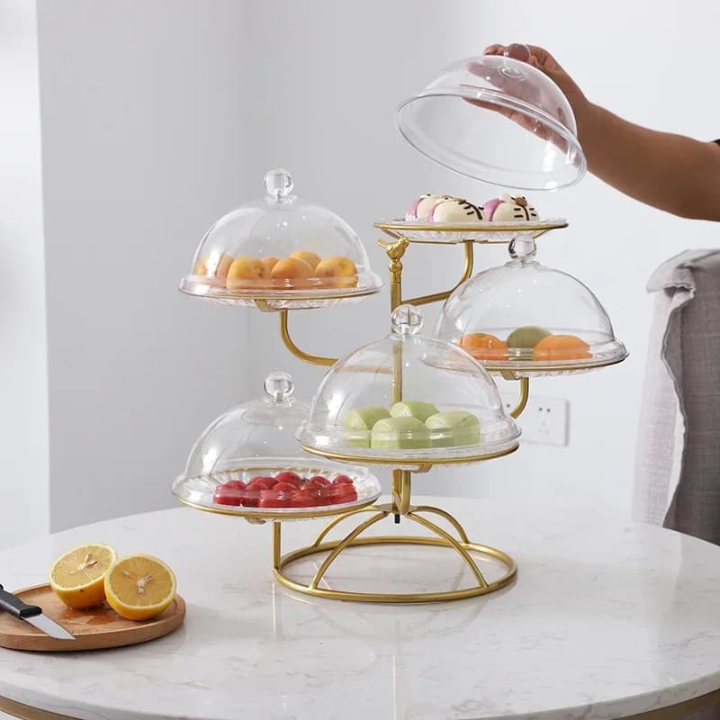 Vassoio di frutta multistrato nordico soggiorno vassoio di frutta secca per uso domestico vassoio per Snack moderno creativo Dim Sum Candy