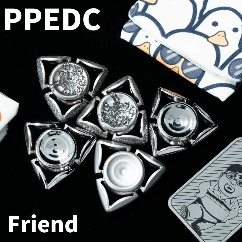 PPEDC Friend Fat Fidget Spinner Fidget Spinner a tre pale 50mm Gyro Giocattoli antistress per adulti Acciaio inossidabile Titanio