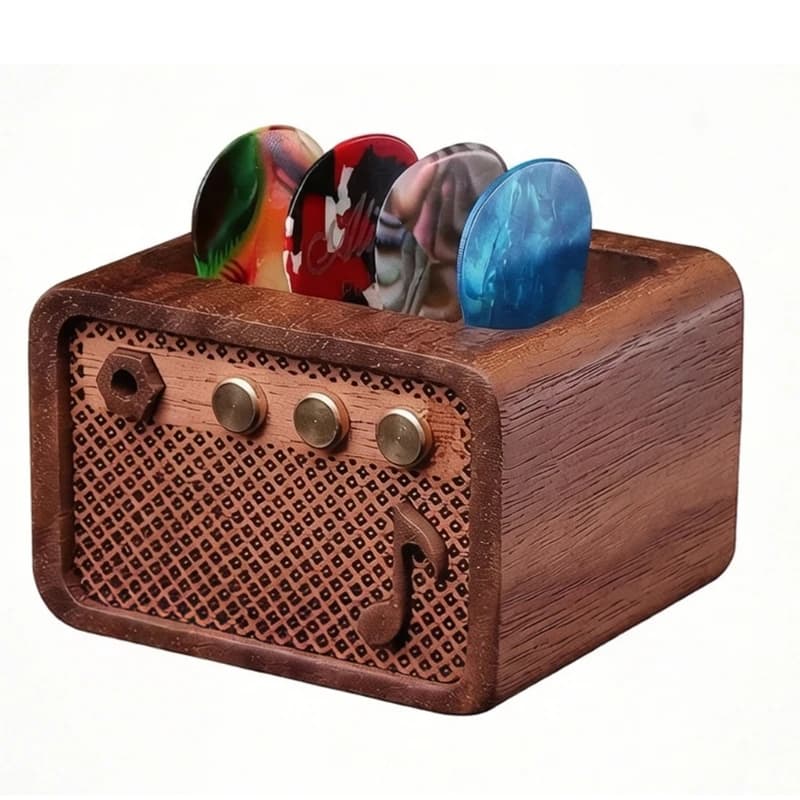 Elegant Guitar Pick Display Case Crafted From Sturdy Pine Perfect For Music Lovers