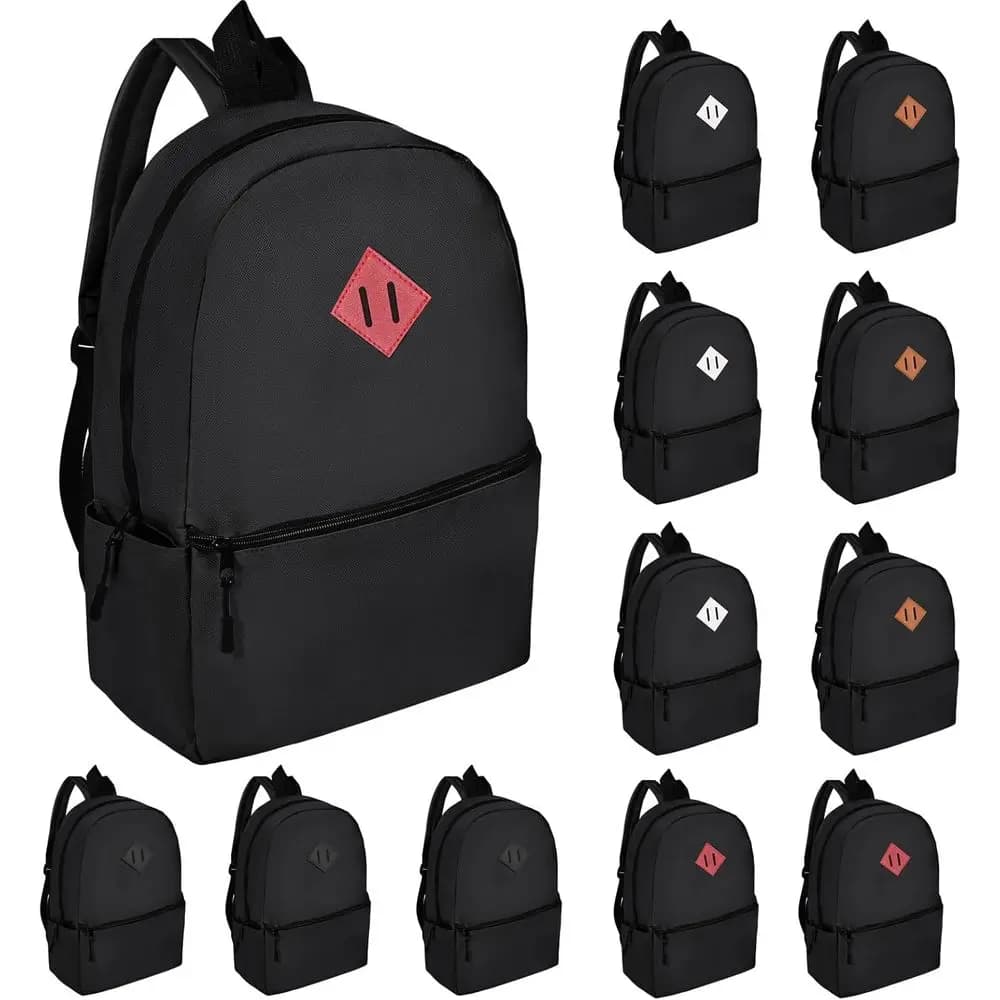 Zaini Resistenti da 17 Pollici per Bambini, Adatti per Scuola e Viaggi (Nero) - Vendita all'Ingrosso