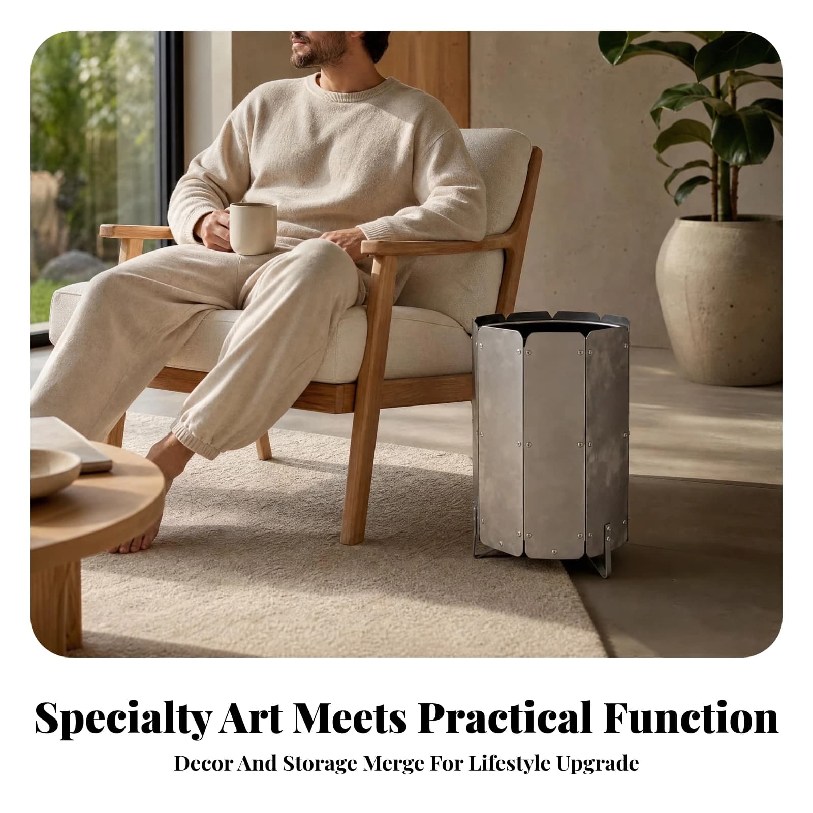 Metal Trash Can Riveted Open Top Trash Can Metal Rubbish Bin Matte Sanitation Item Heavy Duty