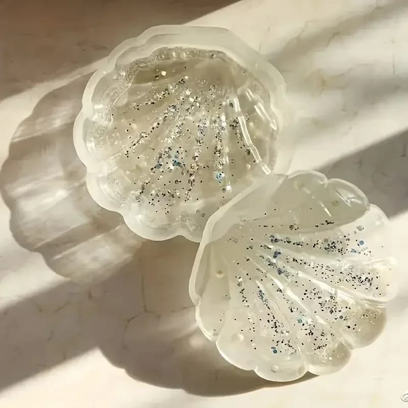 3D Seashell Storage Box Silicone Mold DIY Seashell Jewelry Container with Lid Epoxy Resin Molds Soap Dish Mold Home Decor Craft