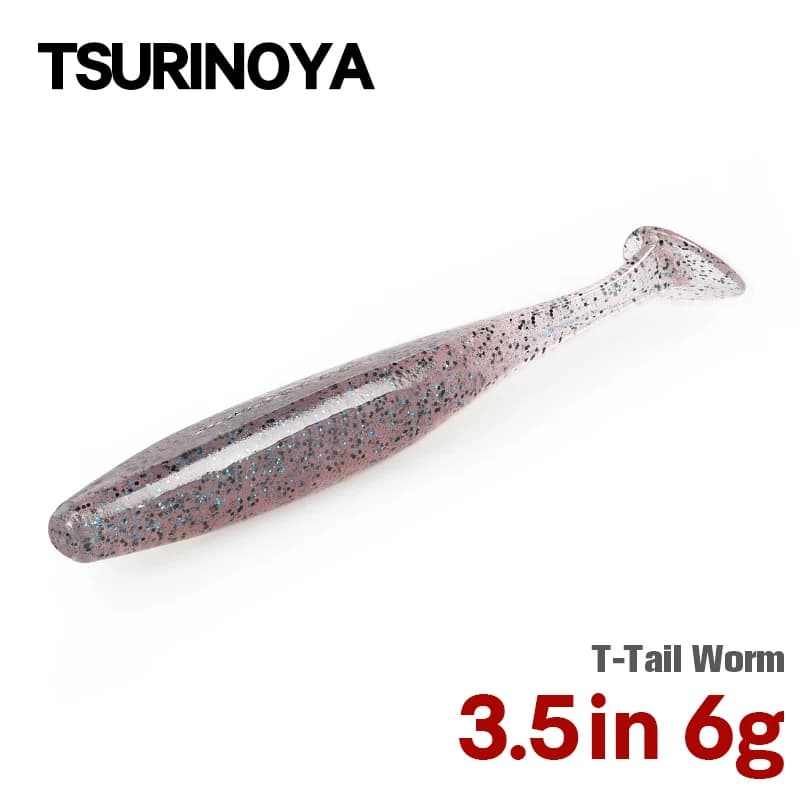 TSURINOYA Fishing Richer T Coda Verme 89mm 3.5in DANCER Soft bait Adding Shrimp Salts Attractive Silicone Artificial Soft baits