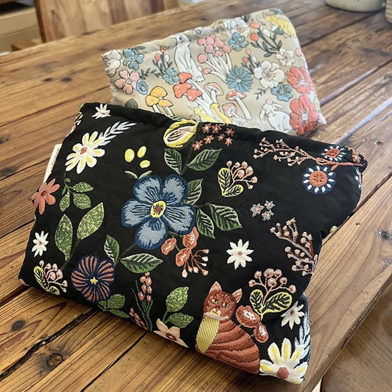 Borsa per il trucco ricamata in stile Hanfu cinese antico da donna Borsa da toilette da viaggio Beauty Case Custodia per cosmetici per la cura della pelle Custodia in tela