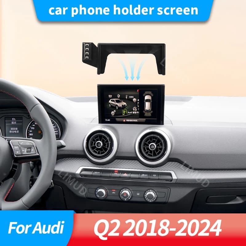 Car phone holder screen For Audi Q2 2018 2019 2020 2021 2022 2023 2024 Air Outlet Gravity Sensor Car Holder Simplicity durable