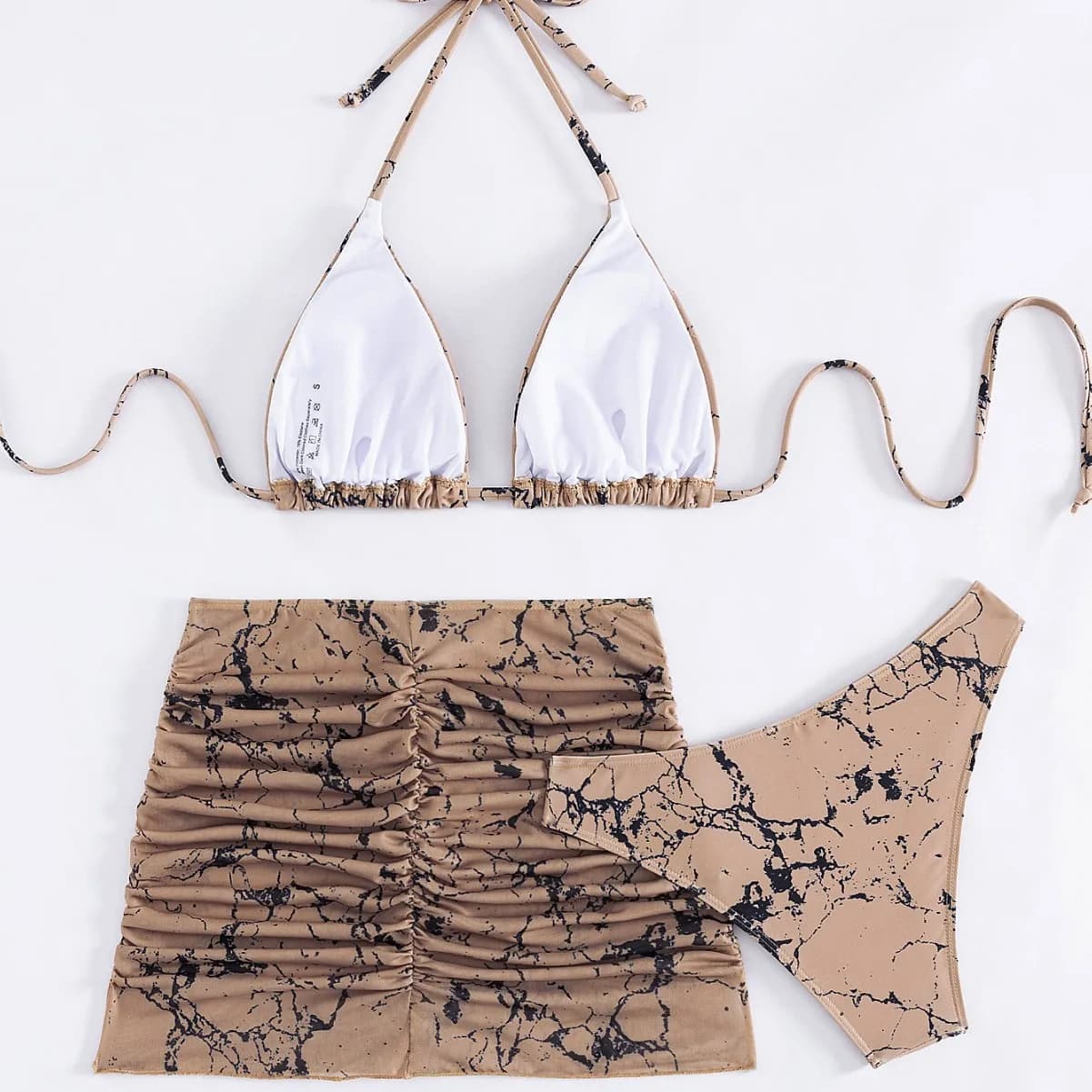 Women's Swimsuit New In Matching Sets Three Piece Suit Sexy Beachwear Bodycon Mini Skirt Outfits Bathing Suit Summer Clothings