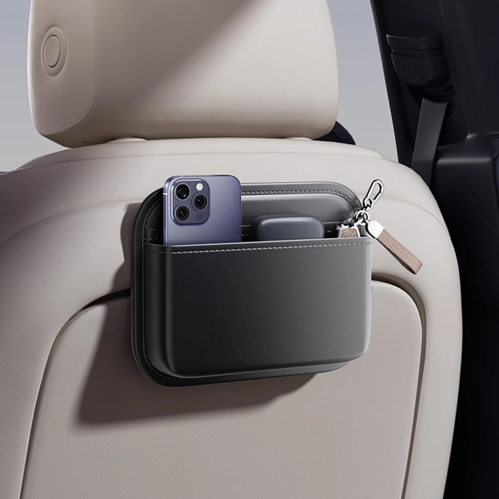 Simple side pocket organizer for car seat Automatic seat pocket Mobile phone holder to fill vehicle seat space Car accessories
