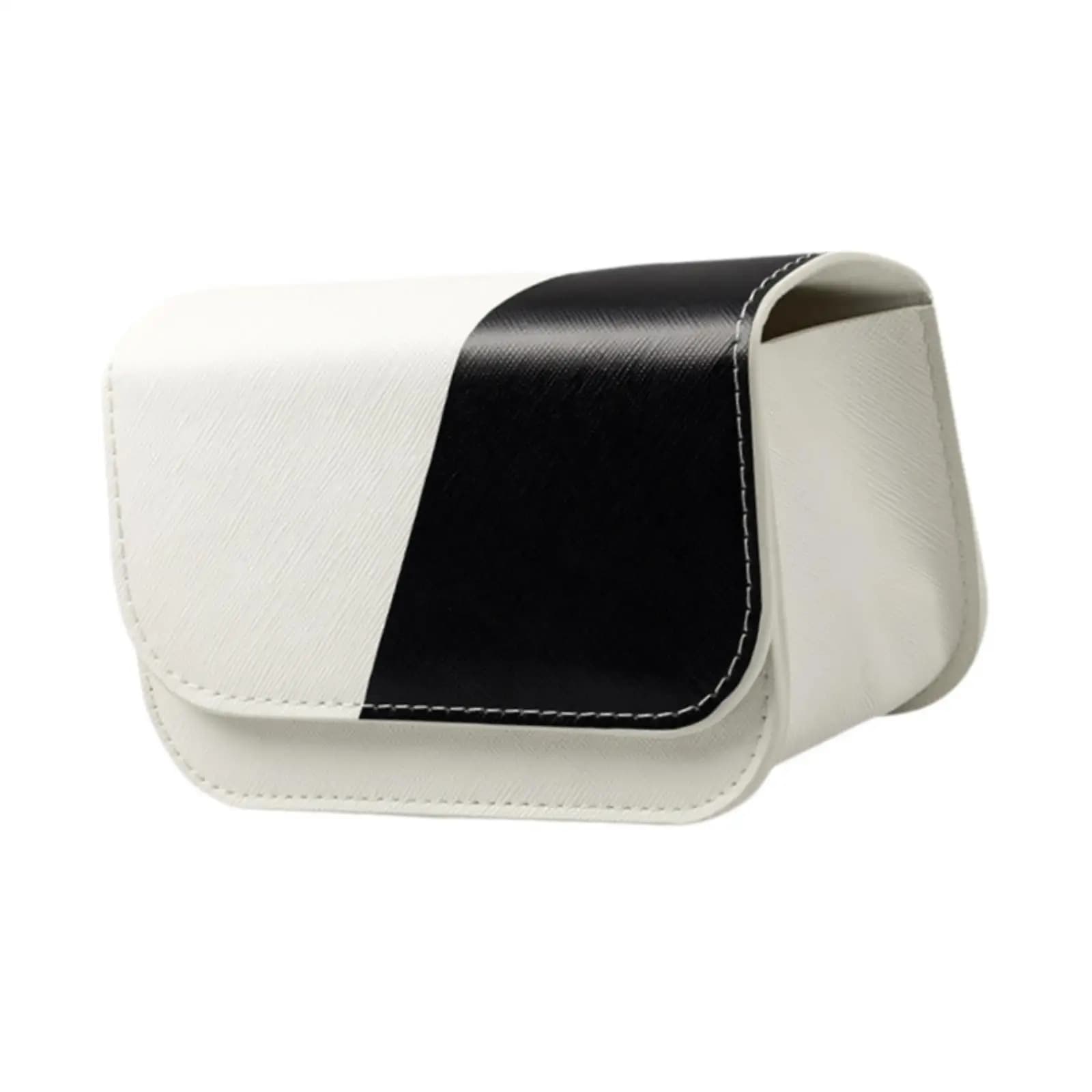 Golf Ball Pouch Bag Black White Portable Waterproof PU Leather Holder for Men Women Golfers Outdoor Play