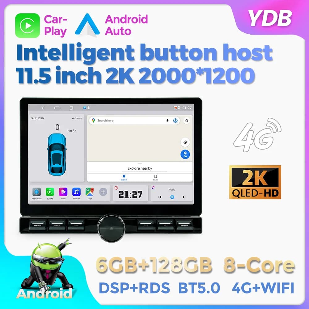 NaviFly 10.1 "11.5" 13 pollici universale autoradio lettore video multimediale GPS BT Wireless CarPlay Android Auto sistemi intelligenti