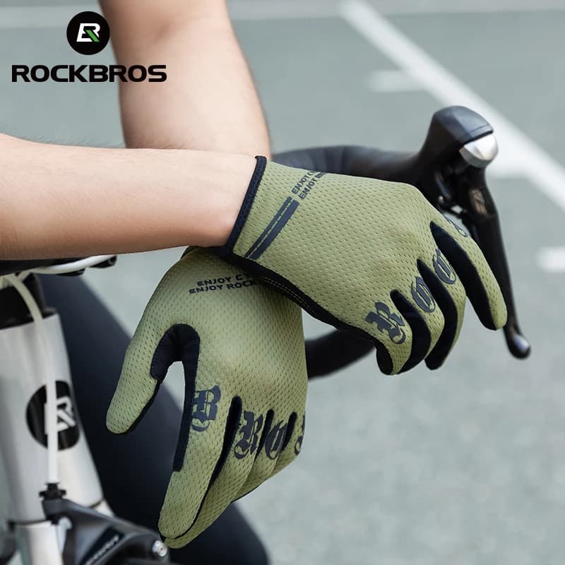 ROCKBROS Cycling Gloves Road Bike Gloves MTB Anti-slip Breathable Touch Screen Fitness Fishing Bike Training Gloves