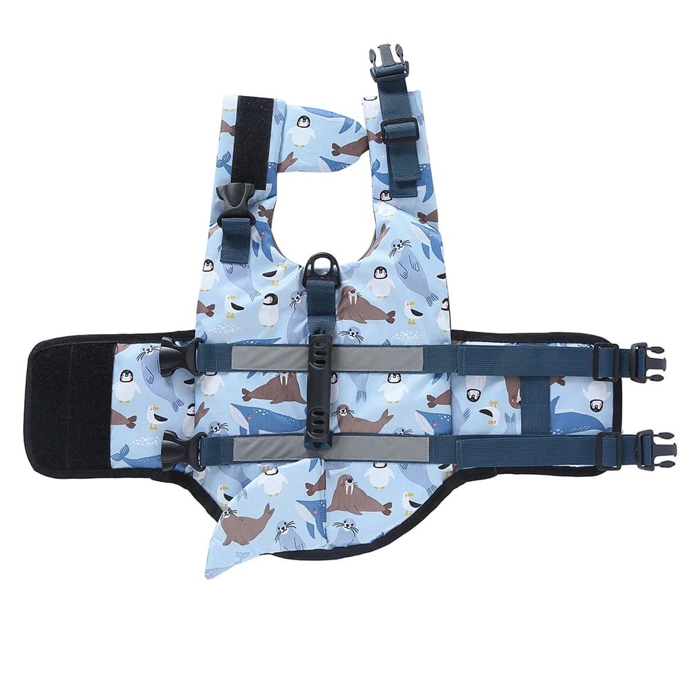 Giubbotto di Salvataggio per Cani a Pinna di Squalo Mimetico, Gilet Galleggiante Riflettente per Animali Domestici con Maniglia, Costume da Bagno di Sicurezza Regolabile per Tutte le Taglie di Cani