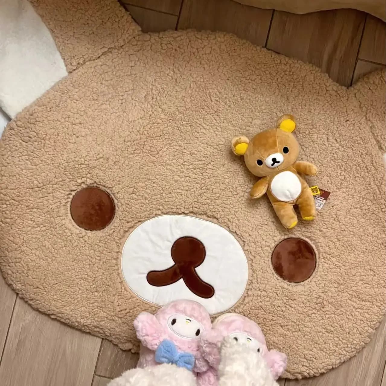Cartoon Rilakkumas Plush Kawaii Korilakkuma Soft Bear Mat Bedroom Chair Bedside Lounge Bathroom Mat Zerbino Home decor