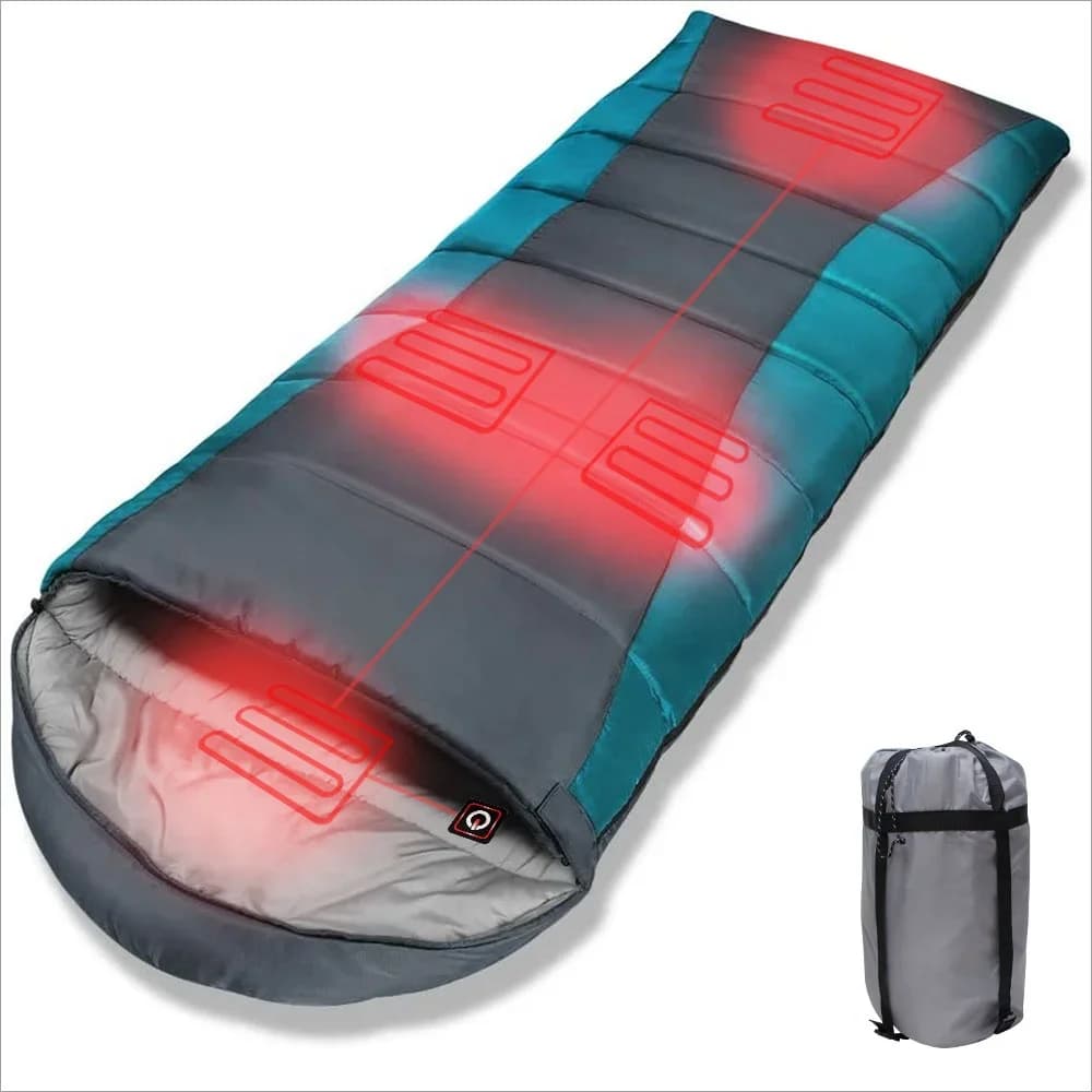 Mummy Portable 12V Electric Heated Sleeping Bag Blanket Waterproof for Outdoor Camping Hiking Winter Sports Europe Style
