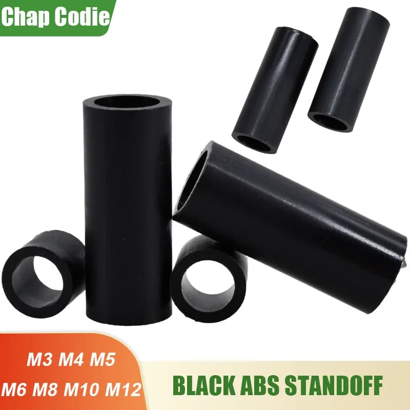 100-1000 Pz Nero ABS Nylon Cavo Senza Filettatura Standoff PCB Supporto TV Installare Distanziatori Distanziatura Bullone Rondella Colonna Rotonda Pilastri