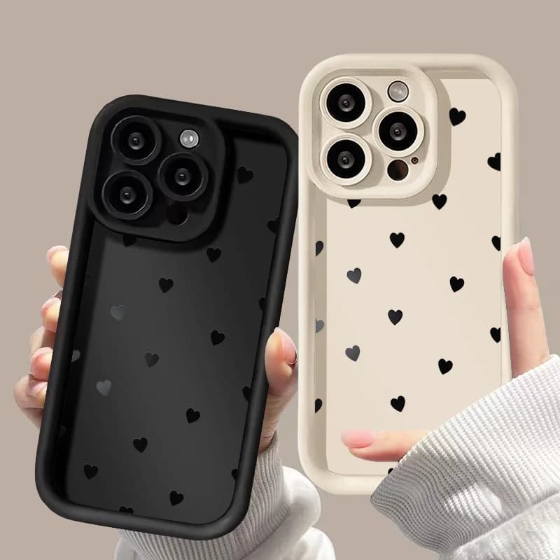Liquid Silicone Case For iPhone 17 18 Case iPhone 17 Air 16e 16 Pro Max 15 14 11 12 Xs XR Funda Soft Love Heart Shockproof Cover