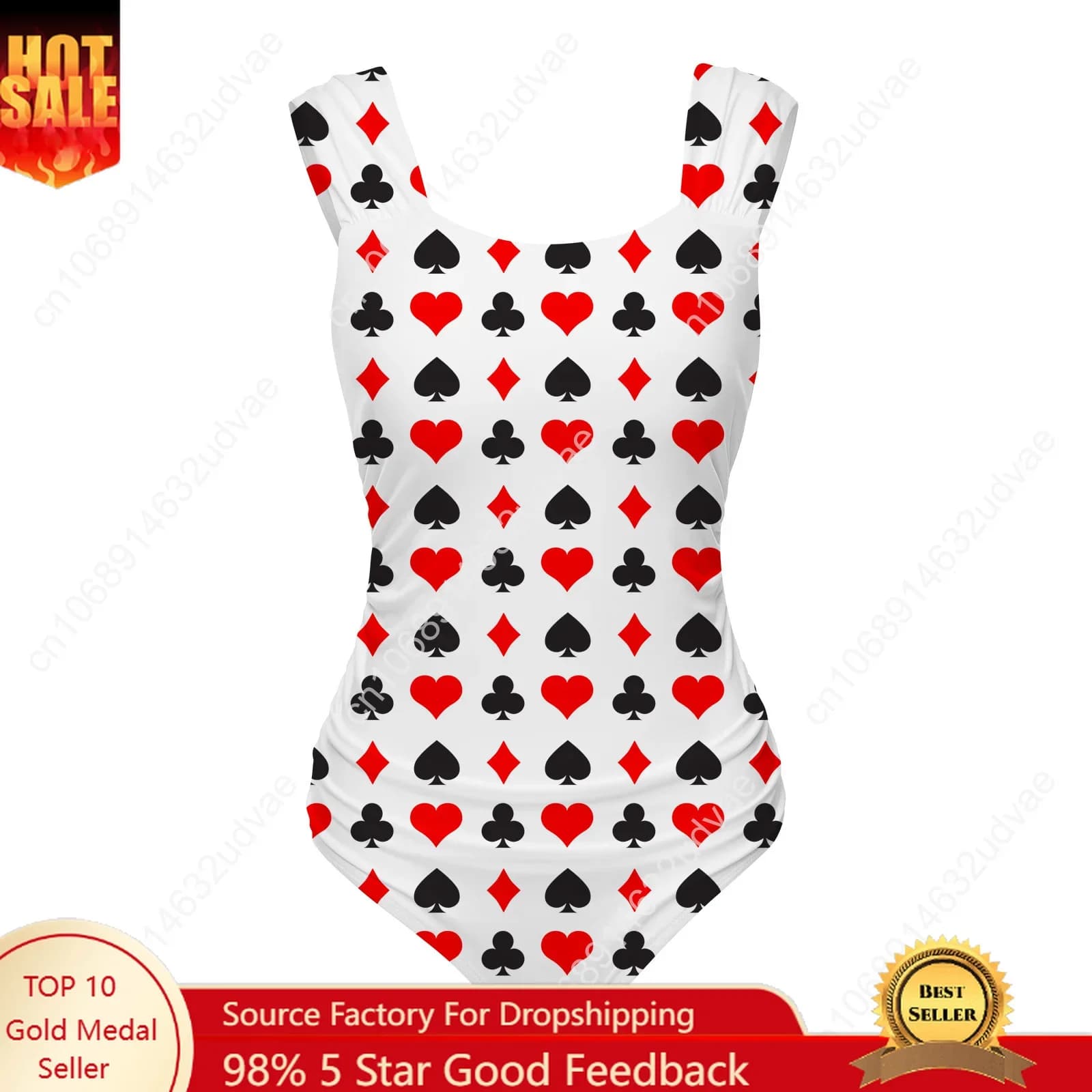 Swimwear with Motive Game Cards, Sexy Bikini Customizable with Spalline Party Rows in Swimming Pool