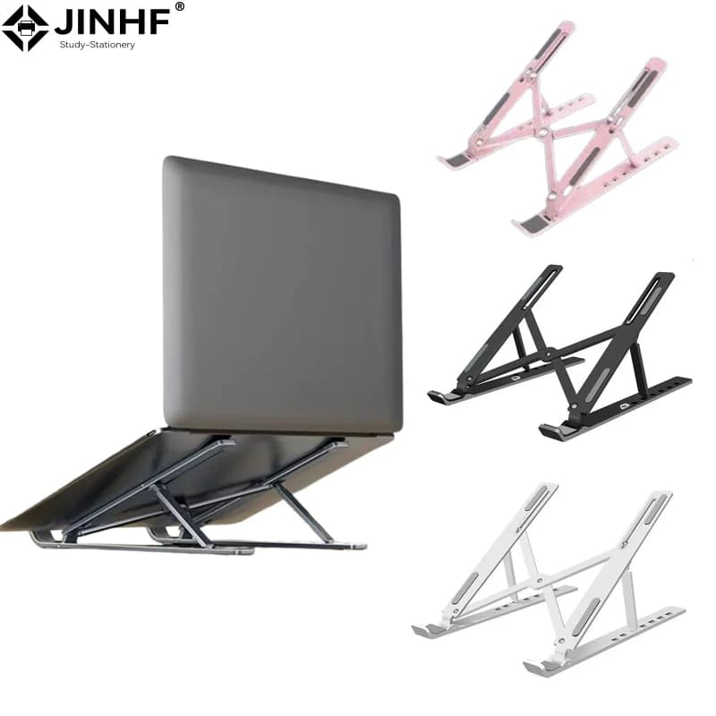 Adjustable Plastic Laptop Support, Foldable Anti-slip Base with Cooling for Macbook, Tablet and Phone