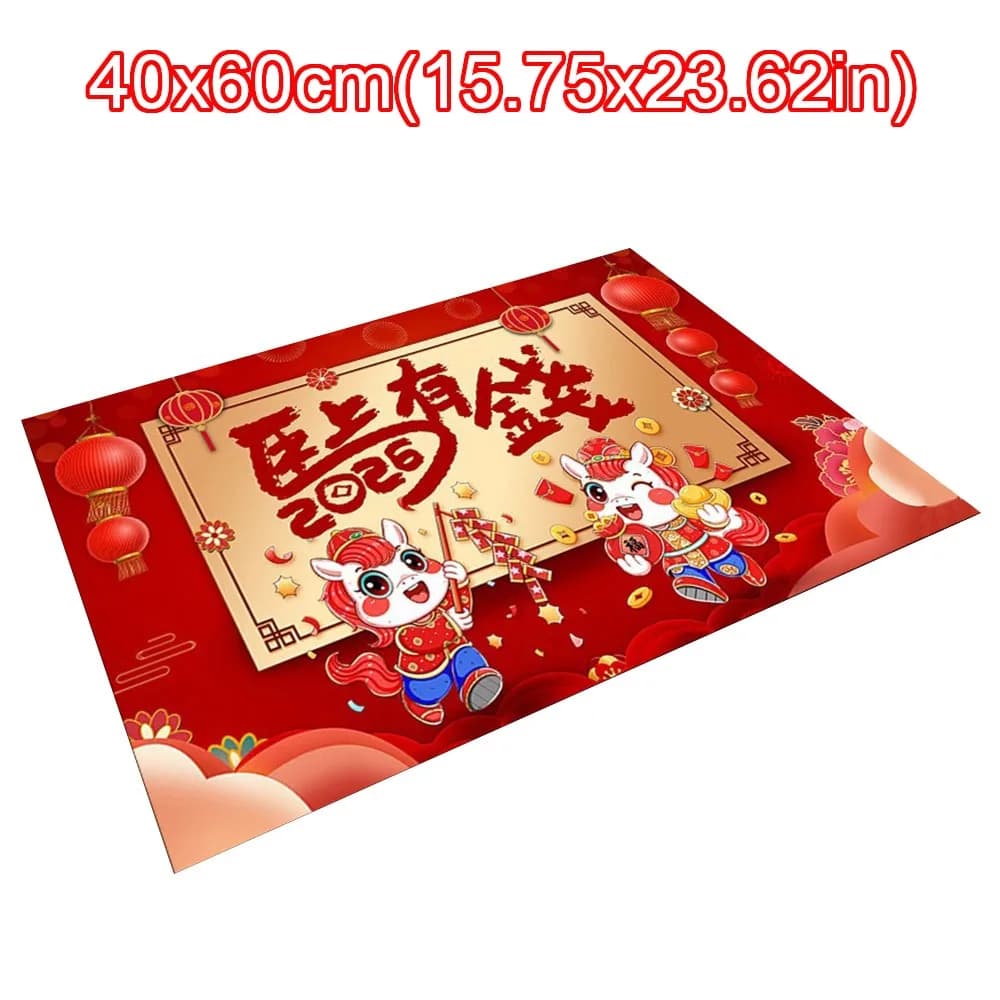 Tappetino per porta di Capodanno, morbido e carino, antiscivolo, 40*60 cm, tappetino da bagno, assorbimento dell'acqua, decorazioni per la casa
