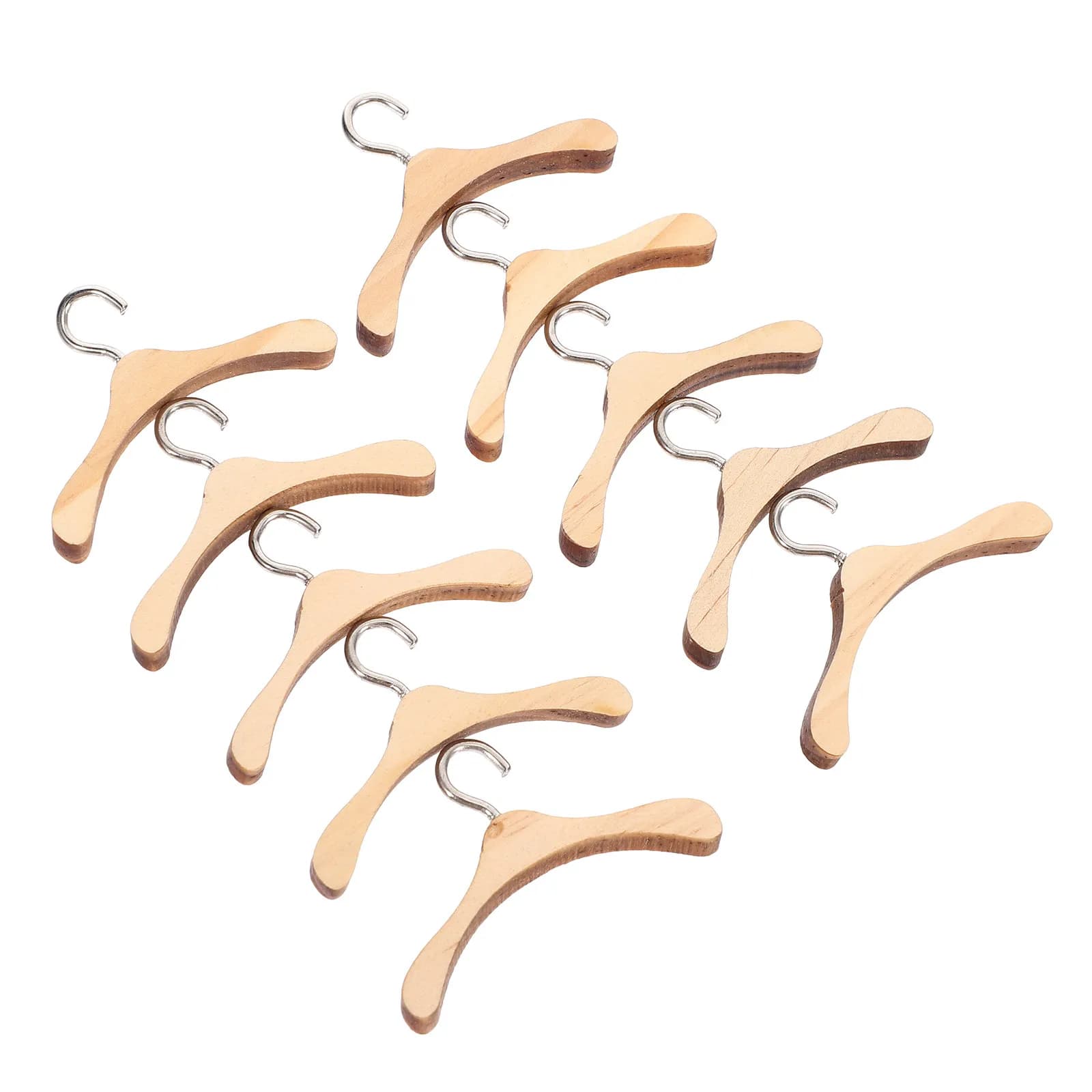 10 pcs Hanger Clothes Hanger Wood Toys Doll House Accessories Garment Dresses Organizer Kits 4.5/6/7.5/10/12/15 cm