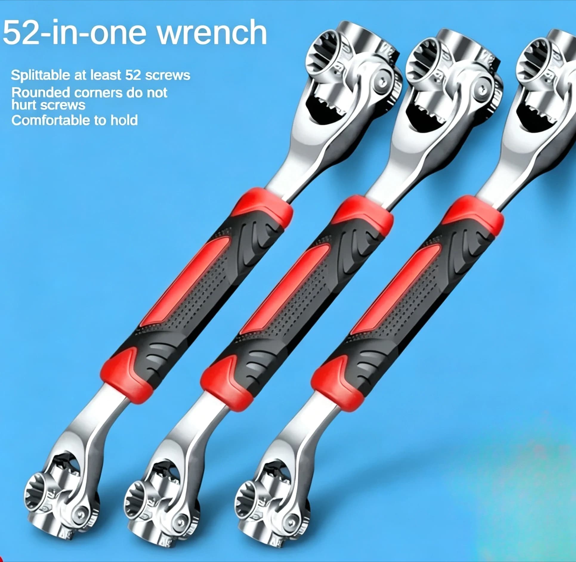 Set di Attrezzi 52-in-1 Bestseller, Chiave a Bussola Universale per Bulloni Scanalati, Utensile Manuale, Chiave Regolabile Multifunzione a 360 Gradi