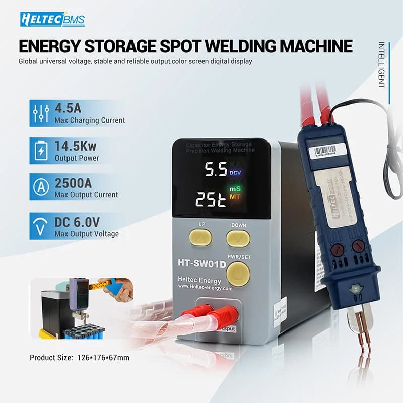 Saldatrice a Condensatore 14.5KW 2500A Portatile per Batterie al Litio 18650, Saldatrice Fai-da-te per Strisce di Nichel 0.3mm LED