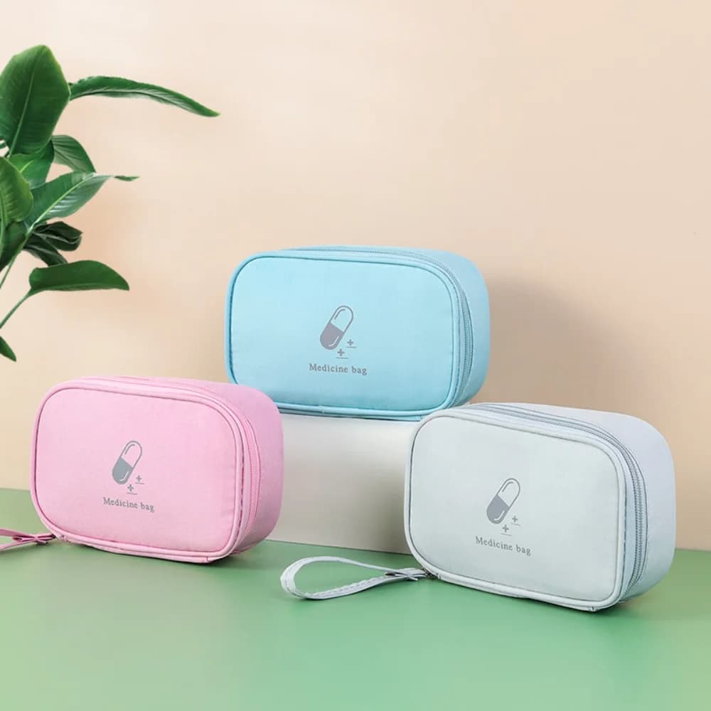 Multifunctional Pink/blue/Grey Medicine Bag Large Capacity Household First Aid Kit Pill Layered Medical Emergency Kits