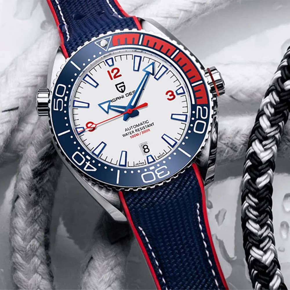 Men's Watch PAGANI DESIGN, Sport Mechanics Watches, Ceramic Garra, Waterproof 100M, Automatic Wrist Watch