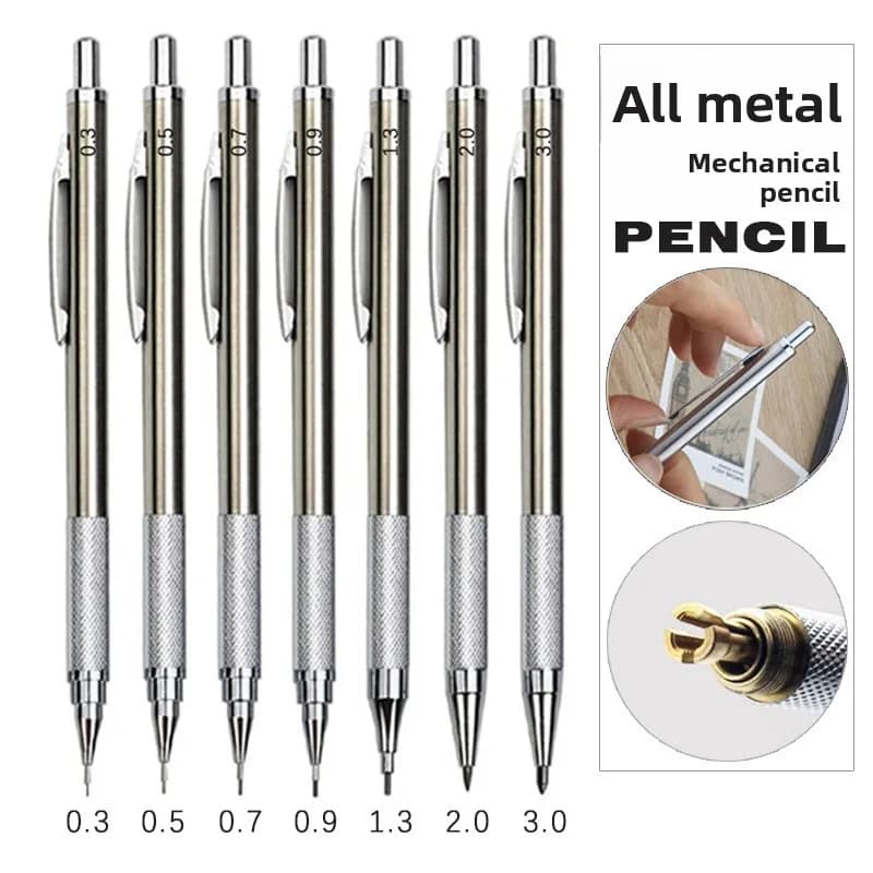 Stainless steel mechanical pencil metal drawing pencil set mechanical pencil, painting art,office and school supplies,stationery