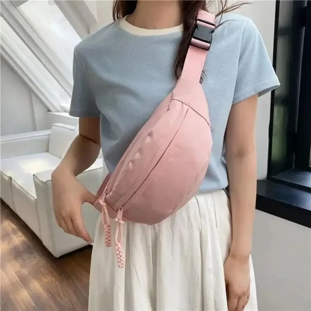 New Half Moon Women's Chest Bag Oxford Cloth Large Capacity Waist Bags Waterproof Multifunctional Running Belt Bags Outdoor