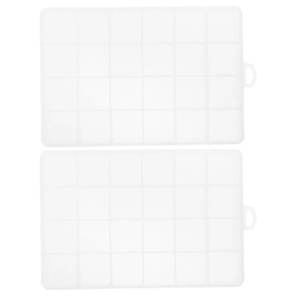 2 Pezzi Eleganti Scatole Porta Attrezzi in Plastica Resistente con Divisori, Organizer da Pesca per Gioielli, Accessori, Perline, Artigianato Fai-da-te, Piccole Parti