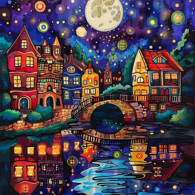 RUOPOTY Painting Diamond 5d Landscape Painted Square Round Full Diamond Rhinestone Images Home Decoration