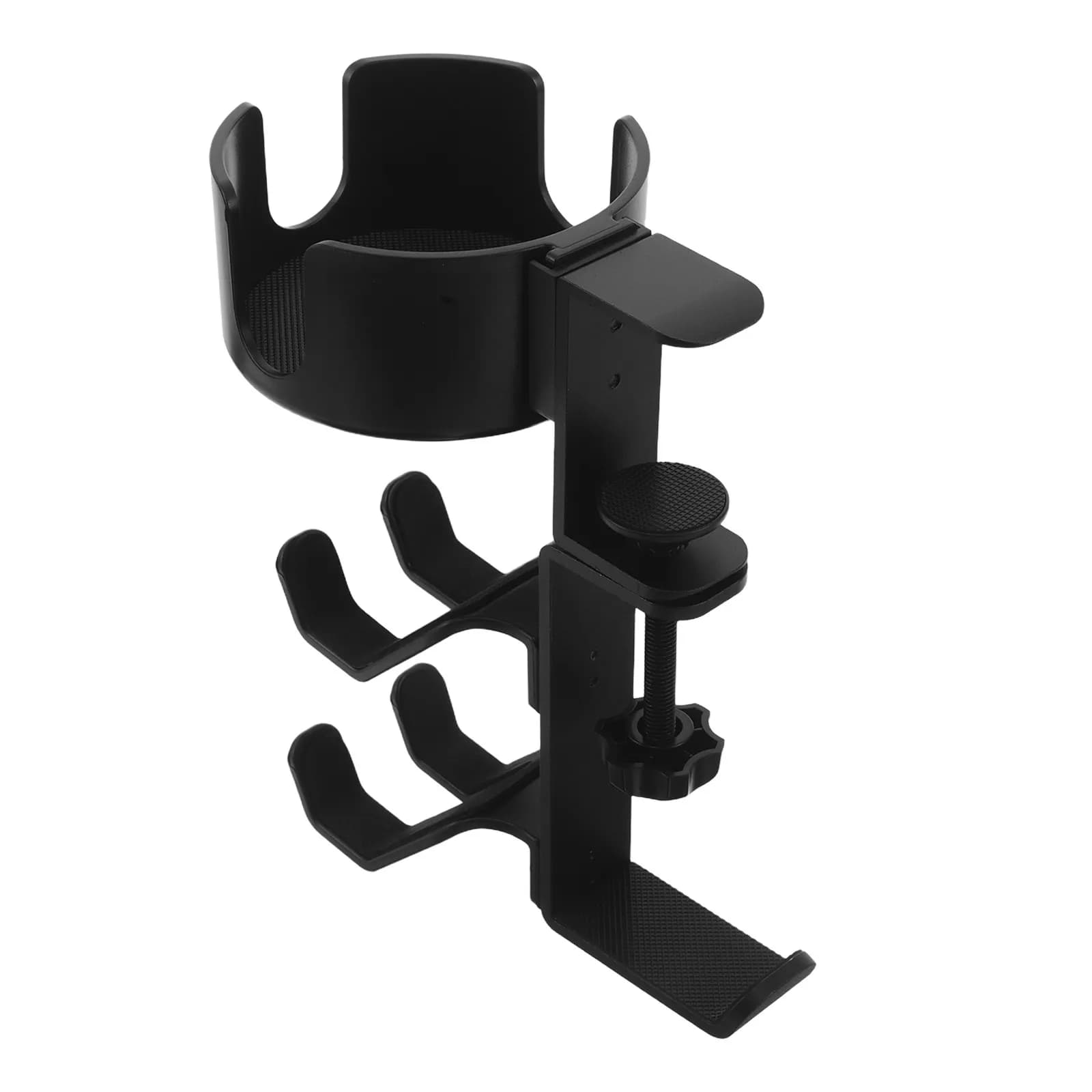 Supporto Multifunzionale per Cuffie con Anello di Ricarica e Organizzatore Cavi da Scrivania per Auricolari Wireless e Telefoni