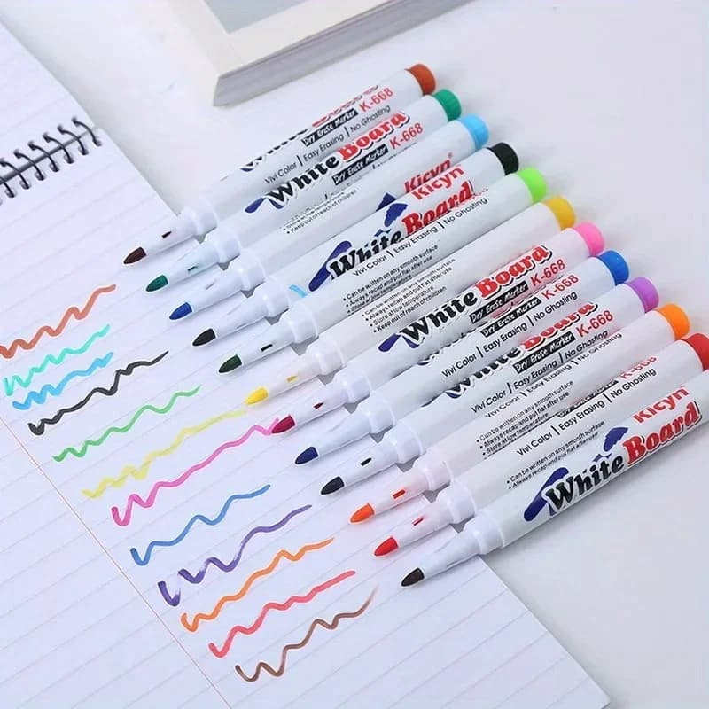 Set di 8 Pennarelli Cancellabili per Lavagna, Pennarelli Colorati, Penne a Gesso Liquido per Scuola, Ufficio, Scrittura e Pittura