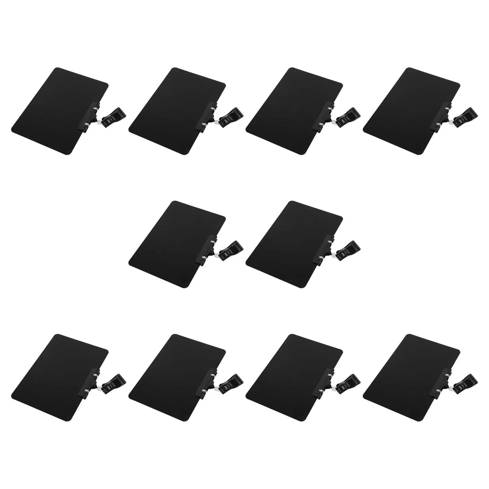 10 Set di Mini Portaetichette con Lavagna, Clip Cancellabili Nere a Doppia Faccia Rotanti per Etichette Prezzi per Supermercati, Stand Fieristici e Negozi al Dettaglio