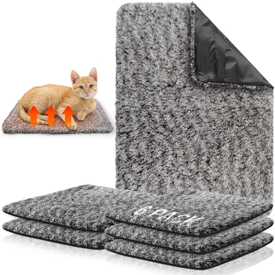 Tappetini Autoriscaldanti per Gatti 18 x 24 Pollici, Tappetini Autoriscaldanti per Cani, Cuccia Termica Extra Calda, Tappetino Lavabile per Gabbia, Coperta Rimovibile