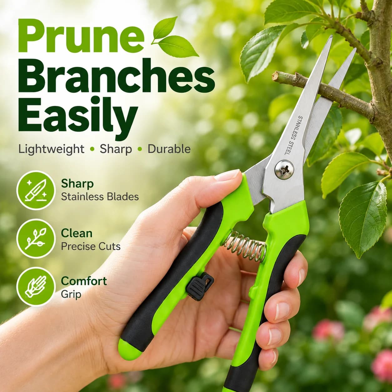 Bonsai Shears Labor-Saving Pruning Shears Gardening Scissor Tools for Fruit Tree Pruning Flower Trimming Branch Cutting