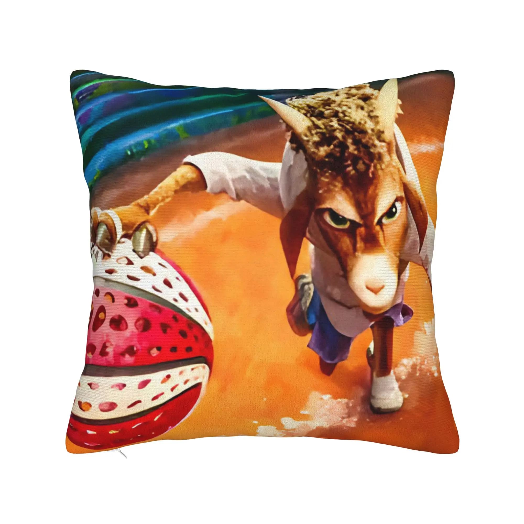 Fodera per cuscino quadrata GOAT Movie 2026, copricuscino da basket Roarball, federa decorativa personalizzata con cerniera per divano 45x45 cm