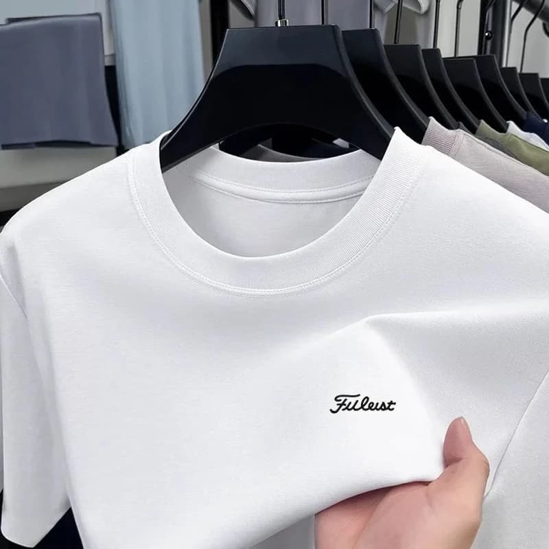 Fashion brand round neck short sleeved golf print top summer cotton comfortable casual plus size T-shirt for men and women