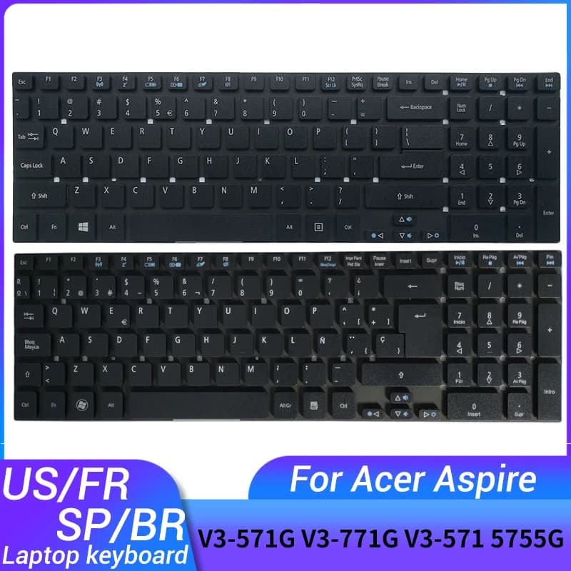 US/French/Spanish Latin/Brazil laptop keyboard FOR ACER Aspire V3-571G V3-771G V3-571 5755G 5755 V3-771 V3-551G V3-551 5830TG