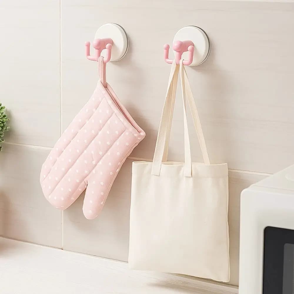 5 pezzi di facile installazione pressatura sottovuoto gancio a ventosa doppio gancio senza trapano gancio da cucina gancio per porta in plastica rimovibile portaoggetti da cucina