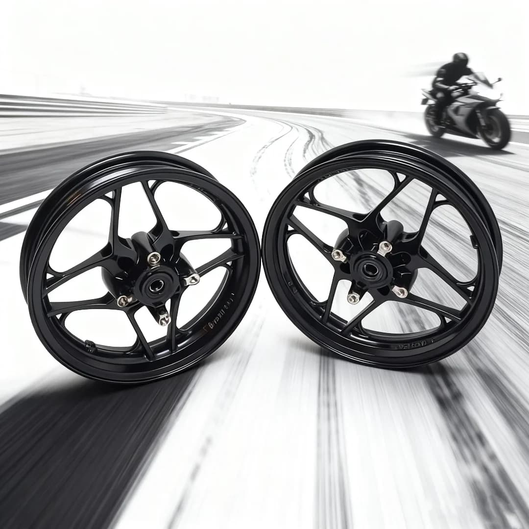 Set di ruote per moto da 12 pollici in magnesio forgiato 2.15 -2.5 Cerchioni leggeri con freno a doppio disco per 50-110CC Pit Bike Motocross