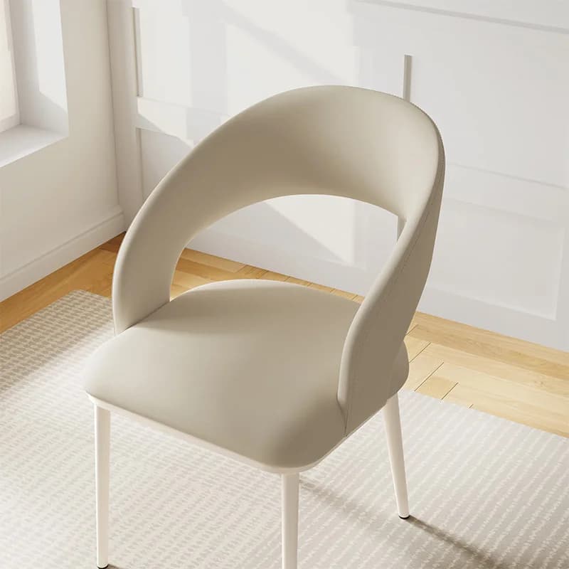 Sedia da Pranzo Moderna per Casa, con Schienale Comodo in Pelle, Elegante Sedia da Cucina e Ristorante con Gambe in Metallo