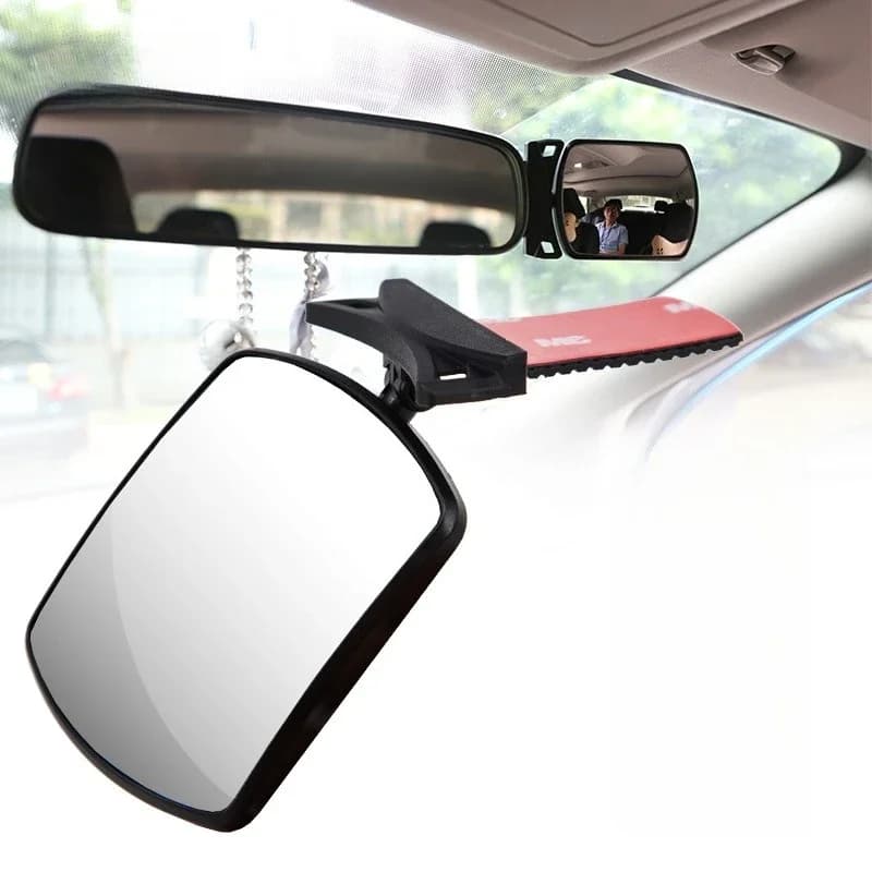 360 ° Specchietto retrovisore rotante per auto per bambini, monitor di sicurezza per sedile posteriore, accessori interni per veicoli grandangolari regolabili infrangibili