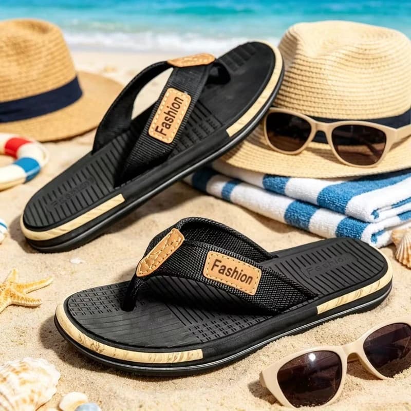 Infradito da uomo antiscivolo con cinturino intrecciato traspirante, sandali casual da spiaggia, comode ciabatte con suola morbida e resistente all'usura