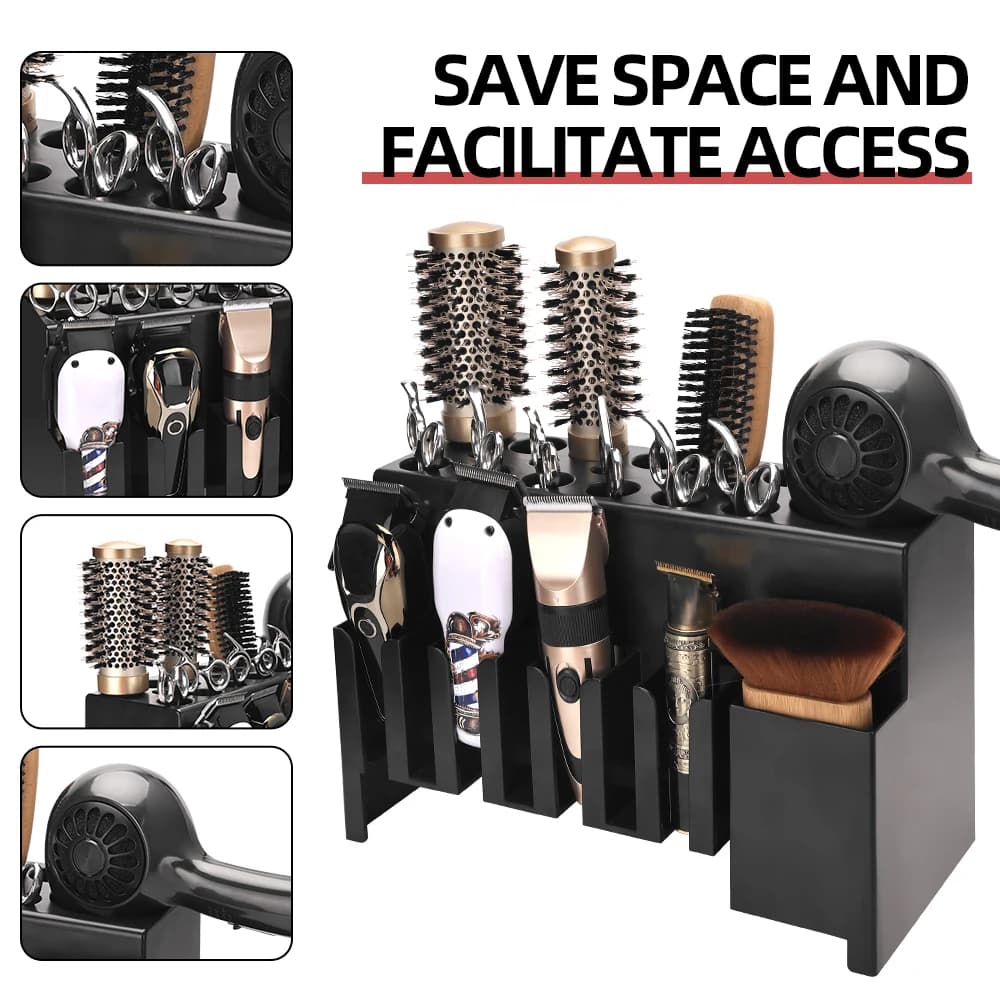 Supporto da Parete per Tosatrici e Regolabarba, Porta Asciugacapelli Elettrico, Scatola Portaoggetti per Barbiere, Accessorio Pratico per Salone
