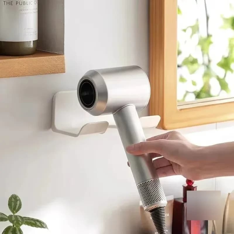 Hair Dryer Stand Holder Wall Mounted, Punch Free Blow Dryer Holder Rack, Organizer For Hair Dryer, White ,Black