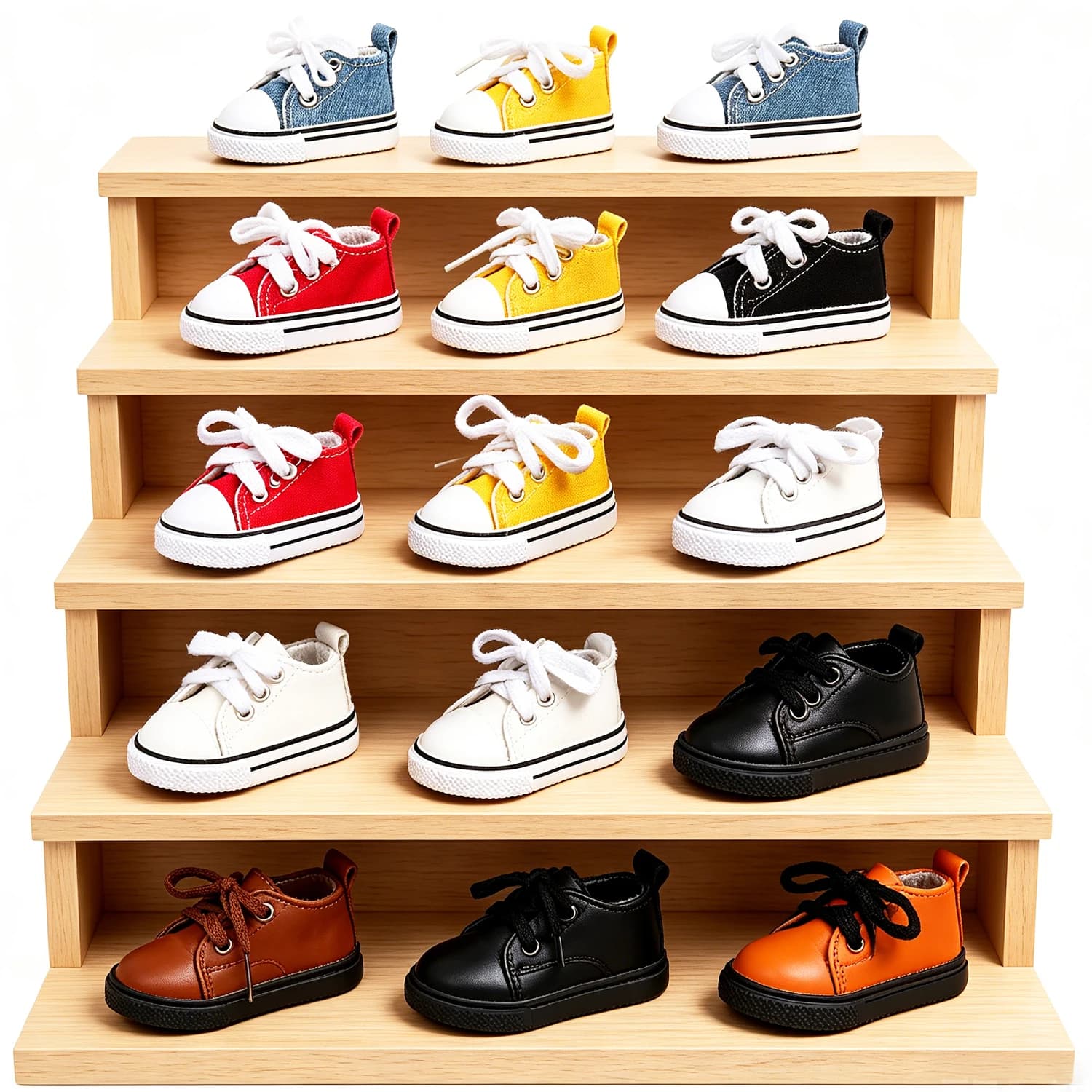 Cute 5cm Doll Canvas Shoes & Faux Leather Sneakers, Mini Casual Shoes Accessories for 14" Girl Dolls & 35cm Baby,Nancy,Lise Doll