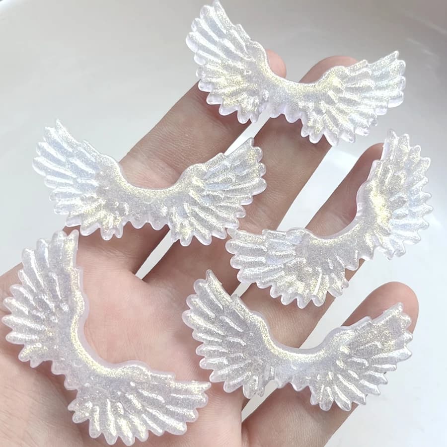 6 pz 55*25mm ali d'angelo parte posteriore piatta strass gioielli fai da te accessori per la creazione di forcine decorare il strass top scrapbook