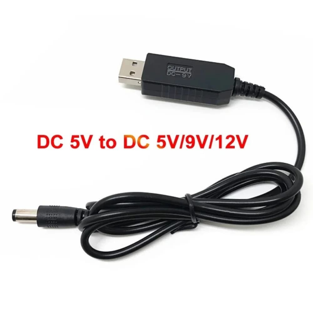Step-Up USB Adapter Cable from 5V to 9V/12V with 2.1x5.5mm Connector